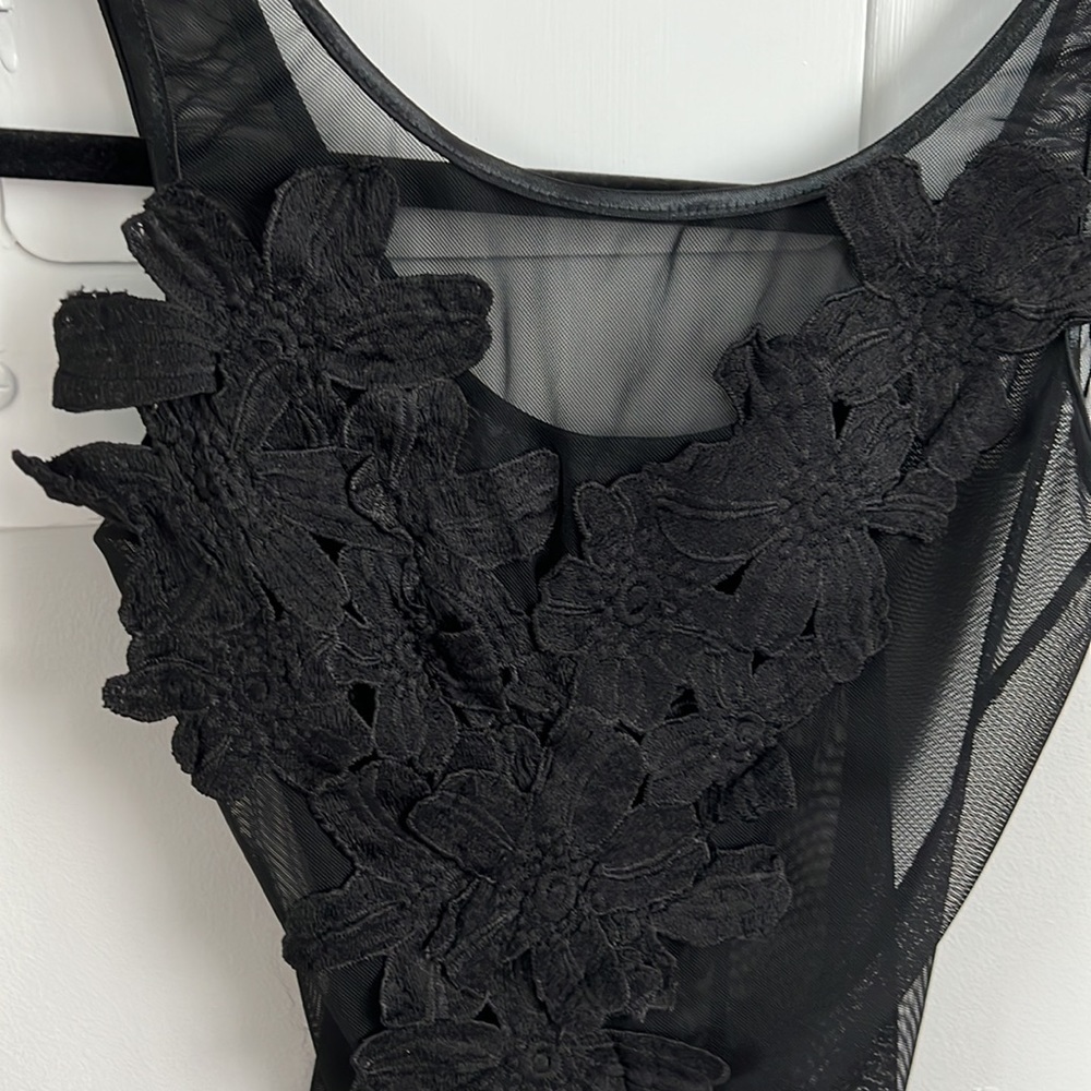 Sheer black detail bodysuit